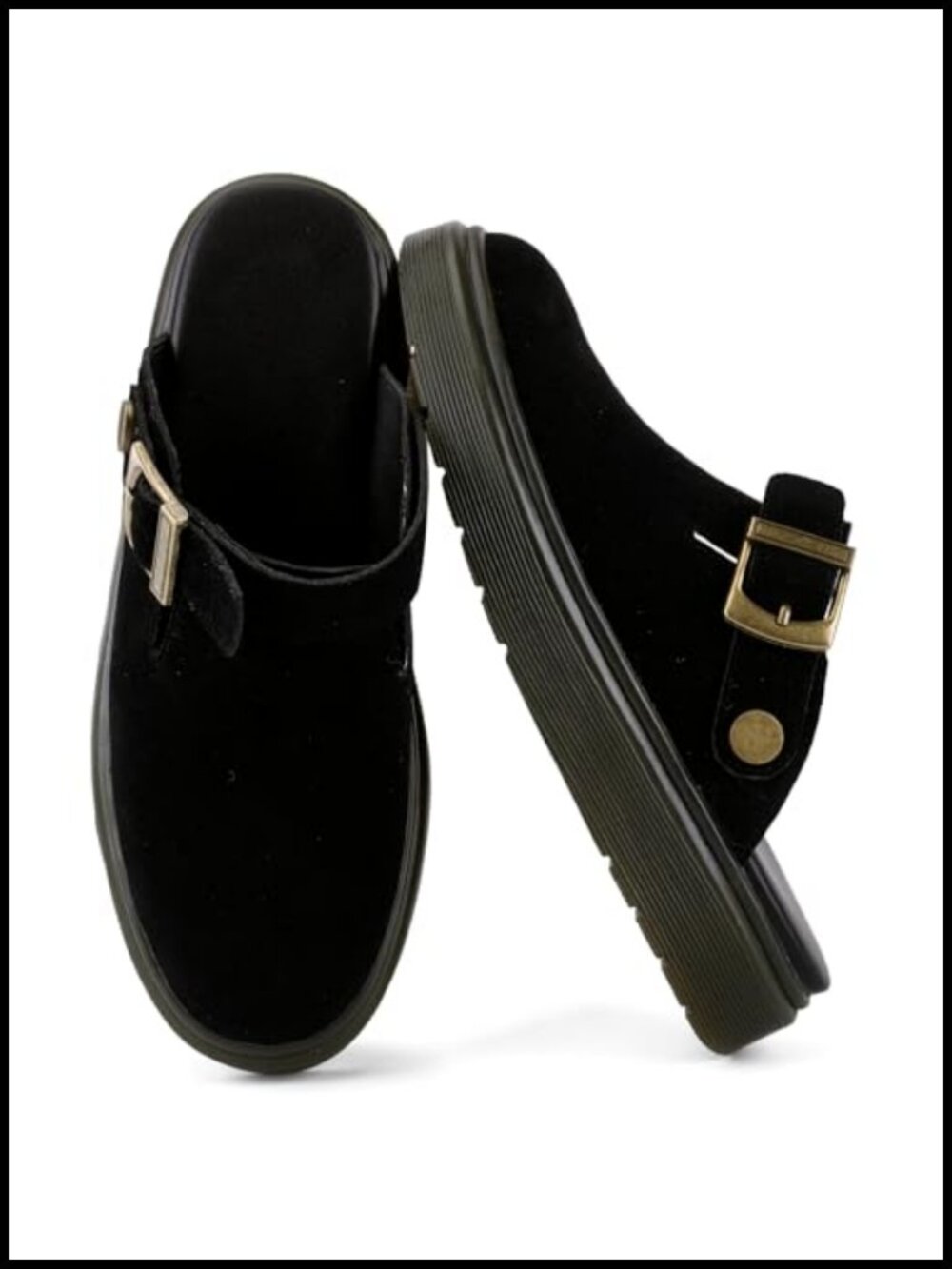 Suede Platform Clogs, Convertible Mule Shoes with Back Strap